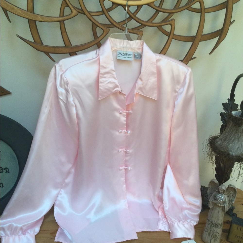 Liz Claiborne Pink Satin Blouse - Picture 4 of 5